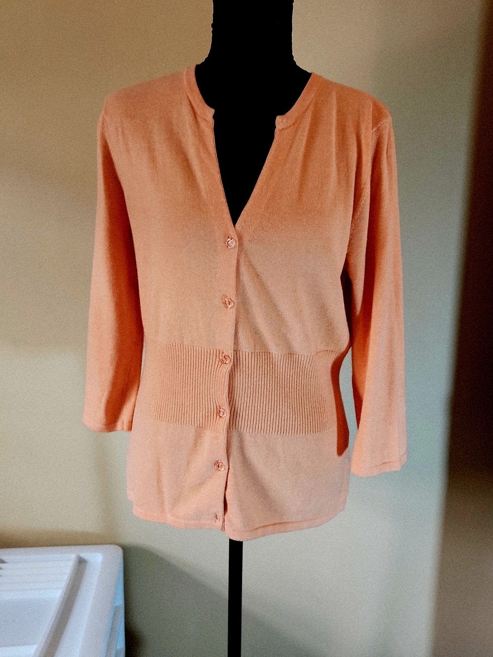 Kersh Peach Button-Front Cardigan Sweater